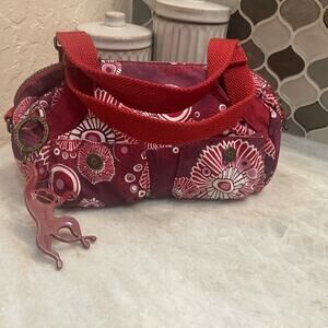 Kipling plum floral print handbag
